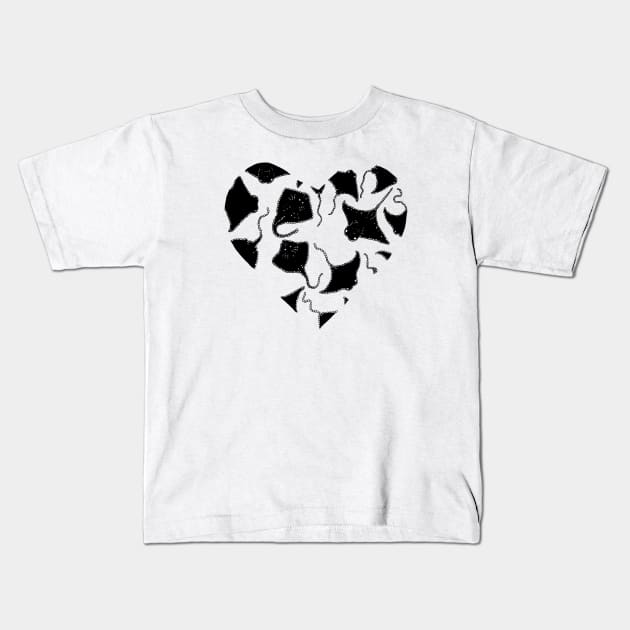 Stingray Heart Kids T-Shirt by Ava Ray Doodles